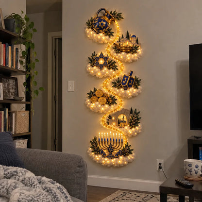 🕎 Hanukkah Festival of Lights Wall Decor Collection – 4 Glowing Designs Celebrating Eight Nights of Light ✨