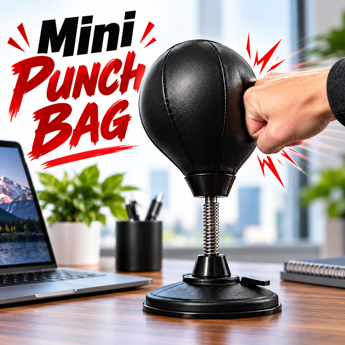 🥊 Bavixa.com™ Desktop Punching Bag – Stress-Busting Desk Toy with Suction Base