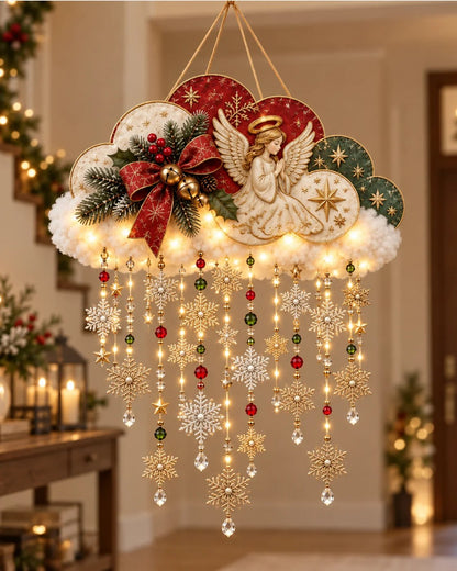 🔥✨ Angelic Christmas Snowfall Cloud – Lighted Hanging Holiday Decor☁️✨