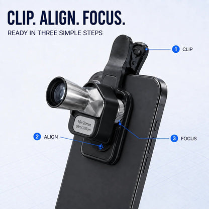 🔥 Last Day 49% OFF 🔭 Mini Monocular Phone Telescope – Pocket Long-Distance Viewer with Adjustable Smartphone Clip