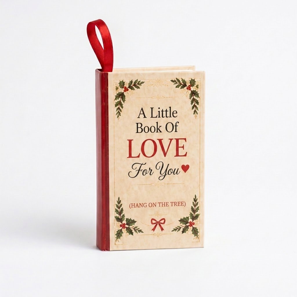 ❤️A Little Book Of LOVE For You (HANG ON THE TREE) 📖 Hardcover Christmas Tree Ornament 🎄🎀