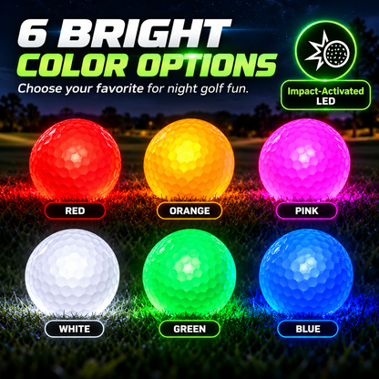 🔥Last Day 50% Off⛳ Impact-Activated LED Glow Golf Ball – 6-Color Night Golf Practice Ball