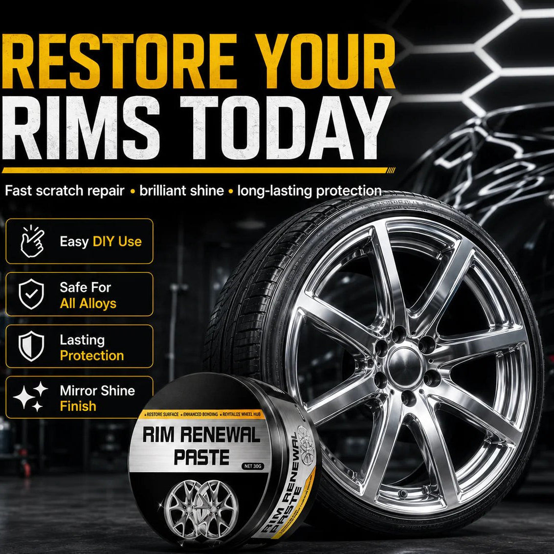 🥳2026 HOT SALE🥳💞50K+ SOLD!✨All‑in‑One Wheel Restoration Paste