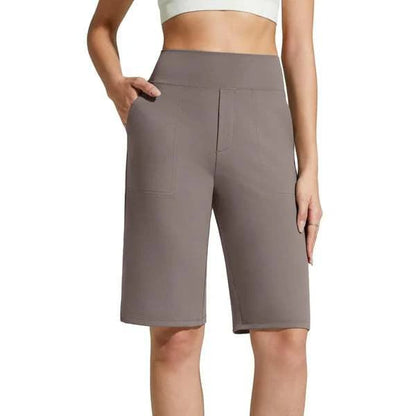🩳 ✨ Women's Stretch Walking Shorts – 4-Way Stretch, High-Rise, Knee-Length 🚶‍♀️
