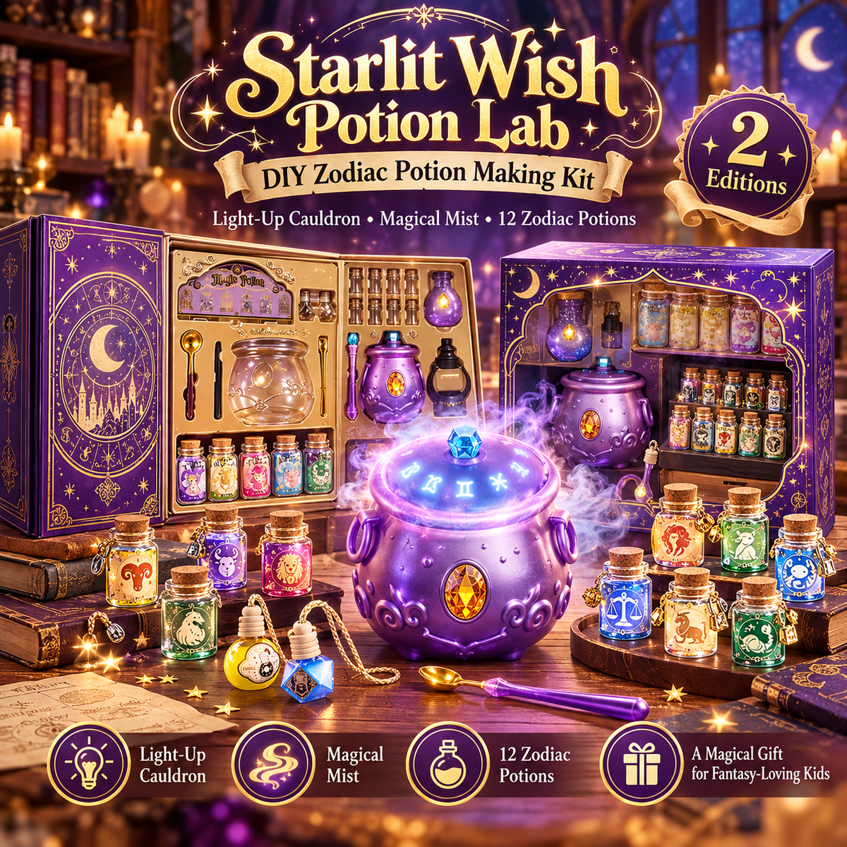 🔮✨ Starlit Wish Potion Lab – DIY Zodiac Magic Potion Making Kit