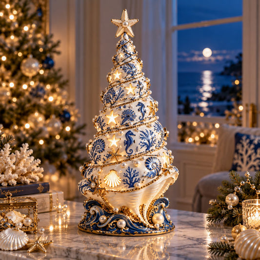 🌊49% OFF🐚 Coastal Christmas Seashell Tree Projection Lamp
