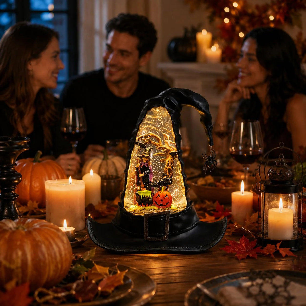 🧙Witches Hat Lighted Water Lantern With Swirling Glitter