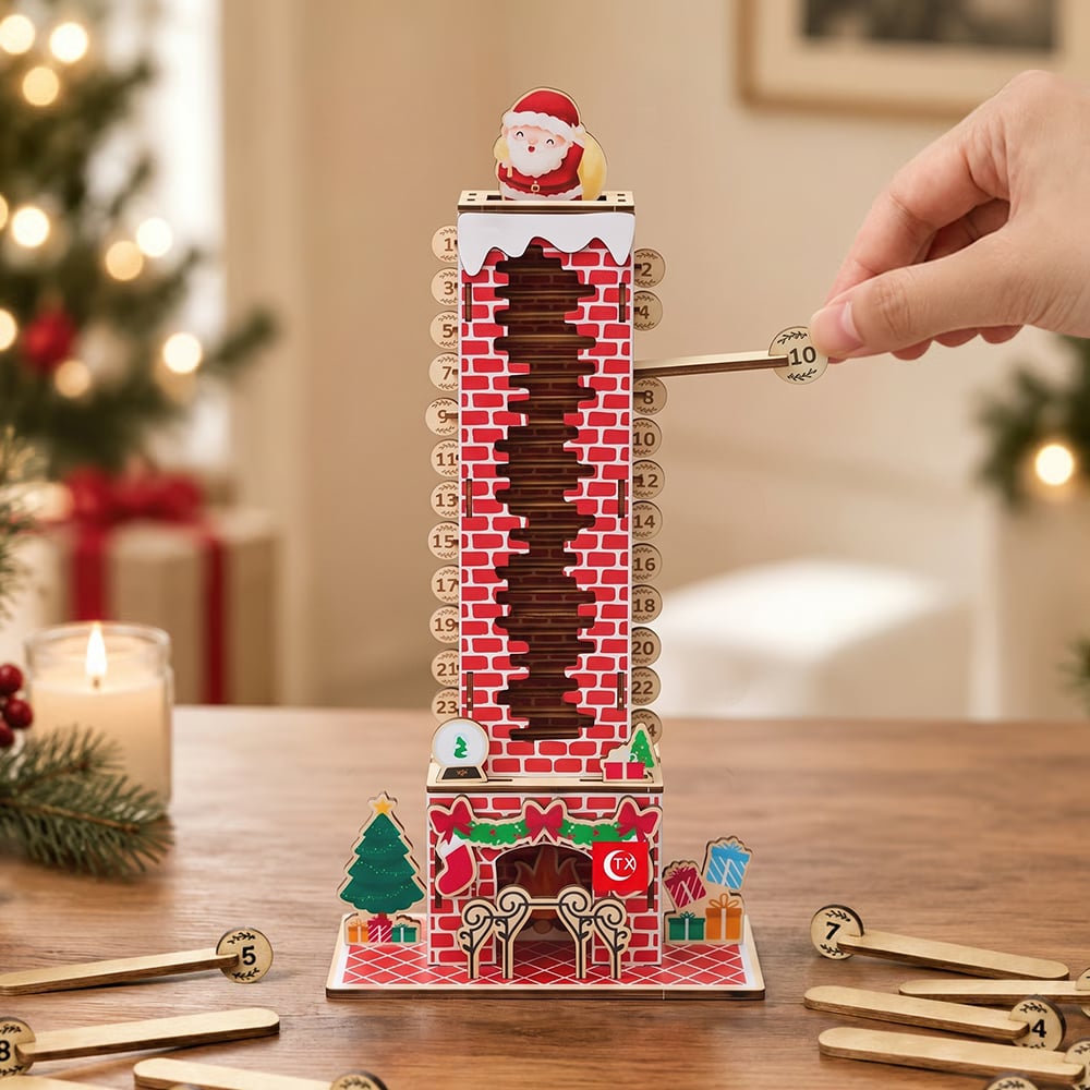 🎅 Build Your Own Christmas Countdown! DIY Mechanical Santa Chimney Calendar 🛠️✨