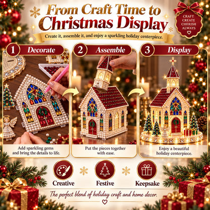 💯🔥Sparkling Christmas Church DIY Gem Art Kit