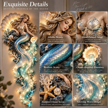 ⏰Limited 49% OFF - 🌊✨ Enchanted Ocean Legends™ Lighted Wall Décor Collection 🐋🧜‍♀️