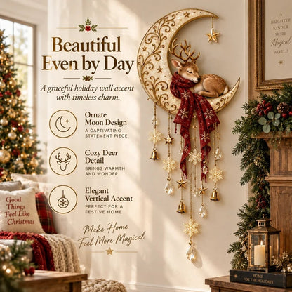 🦌🌙 Moonlit Deer Starfall Wall Light™ – Lighted Christmas Wall Decor