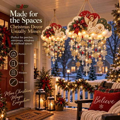 🔥✨ Angelic Christmas Snowfall Cloud – Lighted Hanging Holiday Decor☁️✨