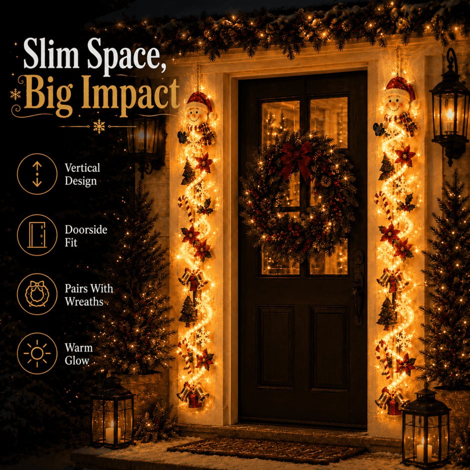 🎄Light‑Up Glowing Christmas Door Hanger ✨ Festive Home Decor