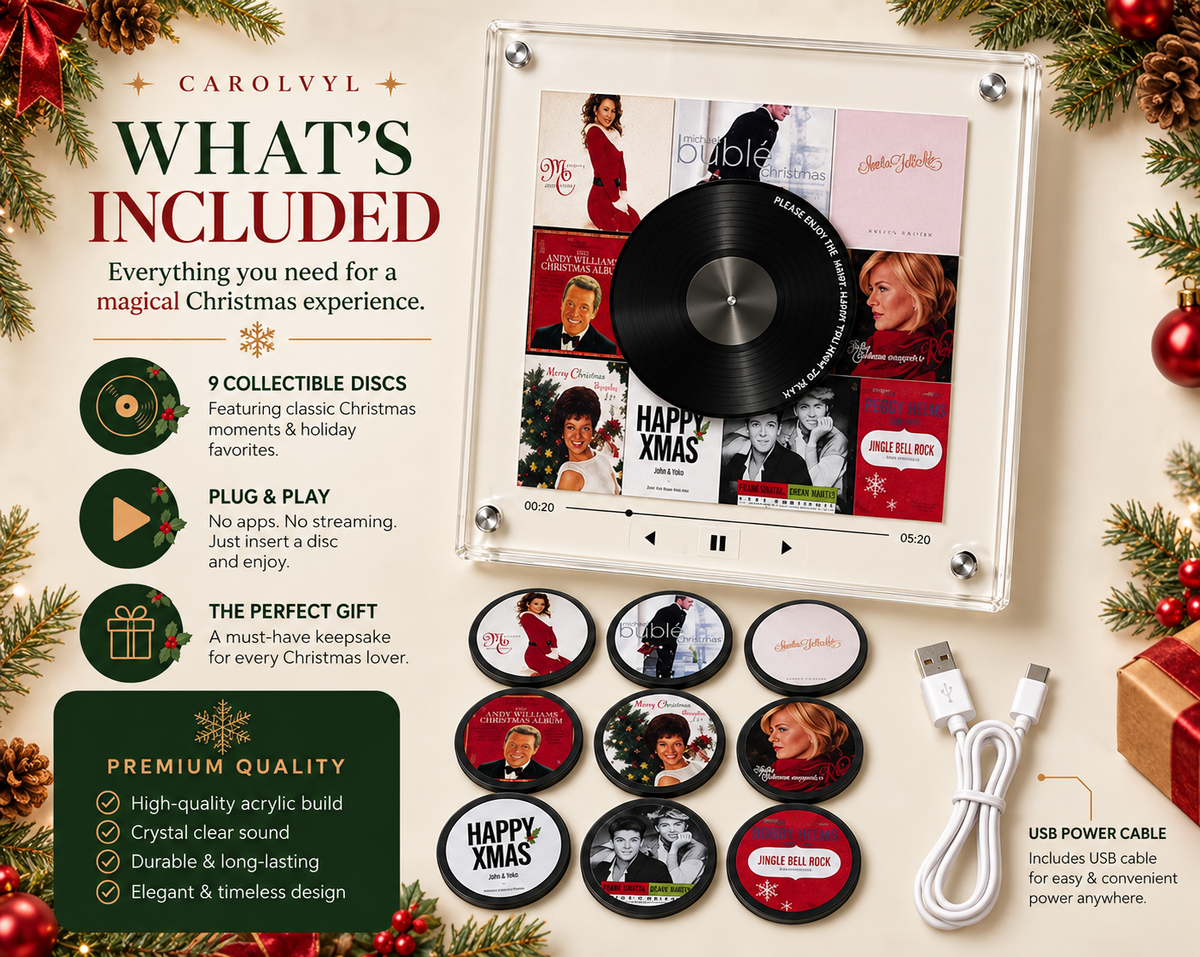 🎵 NFC Vinyl Music Player – Personalized Christmas Song Disc Gift