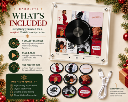 🎵 NFC Vinyl Music Player – Personalized Christmas Song Disc Gift
