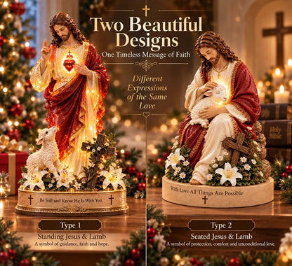 ✝️🔥 50K+ Sold! 👼 Jesus & Lamb Lighted Sea Glass Statue — A Beautiful Symbol of Faith（副本）