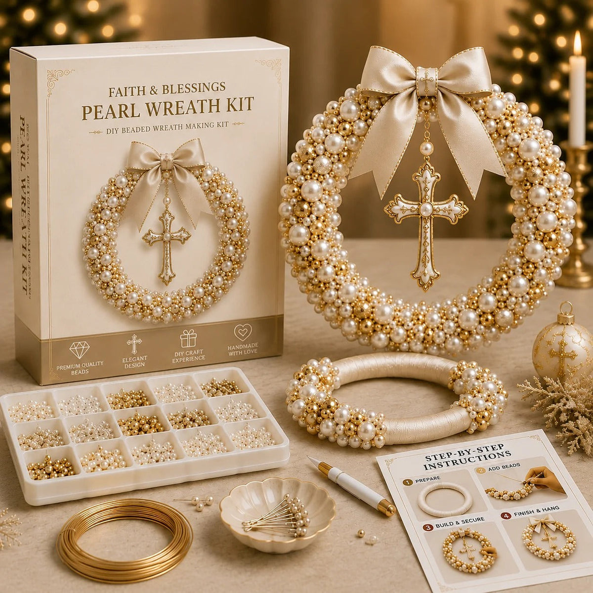 🎄✨ DIY Christmas Wreath Pearl Art Kit🎁