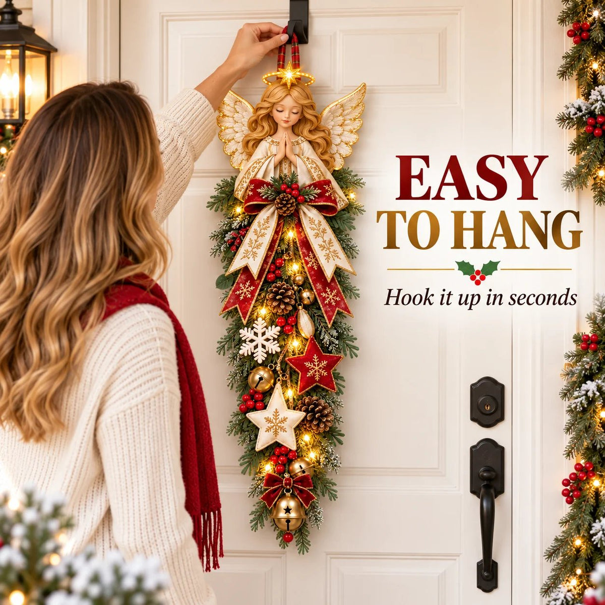 👼 Light-up Angel Christmas Door Decoration Gift – A Christmas blessing from heaven