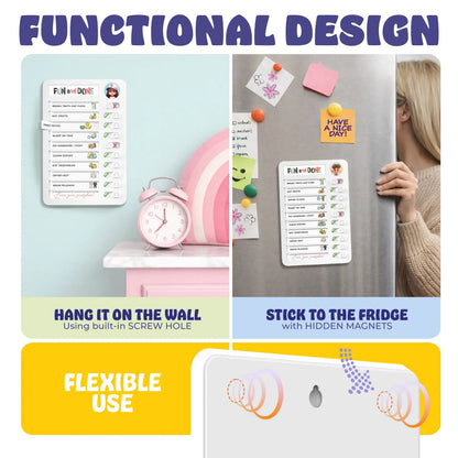 Magnetic Kids Daily Routine & Chore Chart – Visual Task Board with 120 Activity Cards, Stickers & Icons