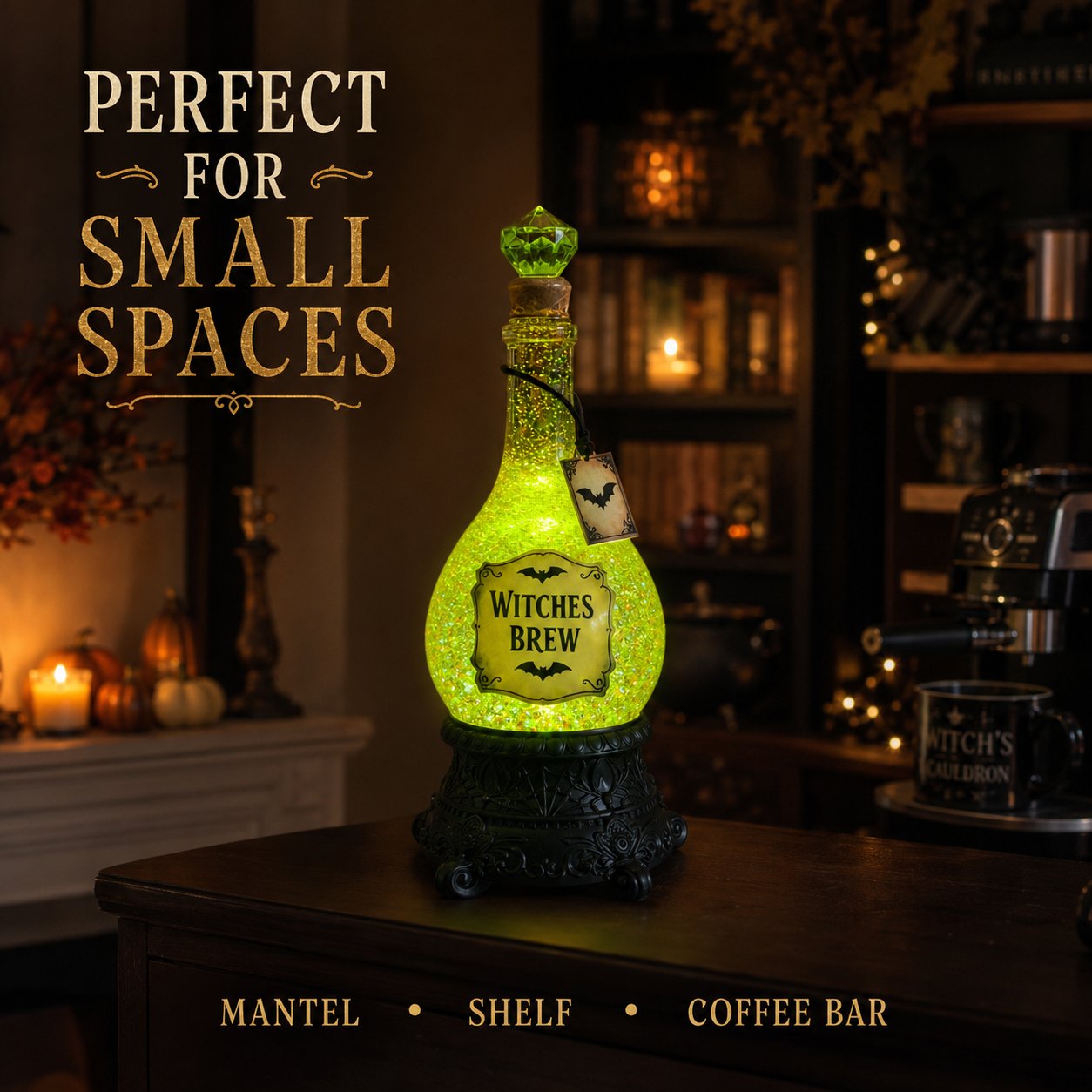 🔥Last Day 49% OFF -🧙✨Lighted Witches’ Brew Poison Bottle Glitter Globe(✨Same as the video)