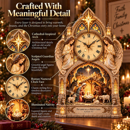 🎉 50% Off Sale ✝️ Bethlehem Nativity Cathedral Clock – A Glowing Tribute to the Christmas Story