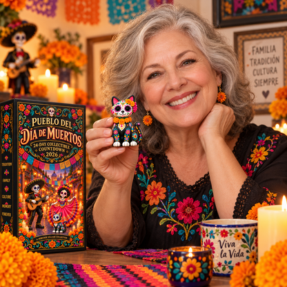 💀🌼24-Day Day of the Dead Collectible Countdown Calendar with 24 Unique Miniatures