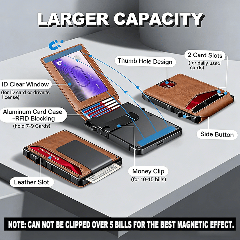 🔥Slim Pop-Up RFID Wallet for Men –  🤎Practical, sleek, and impossible to outgrow