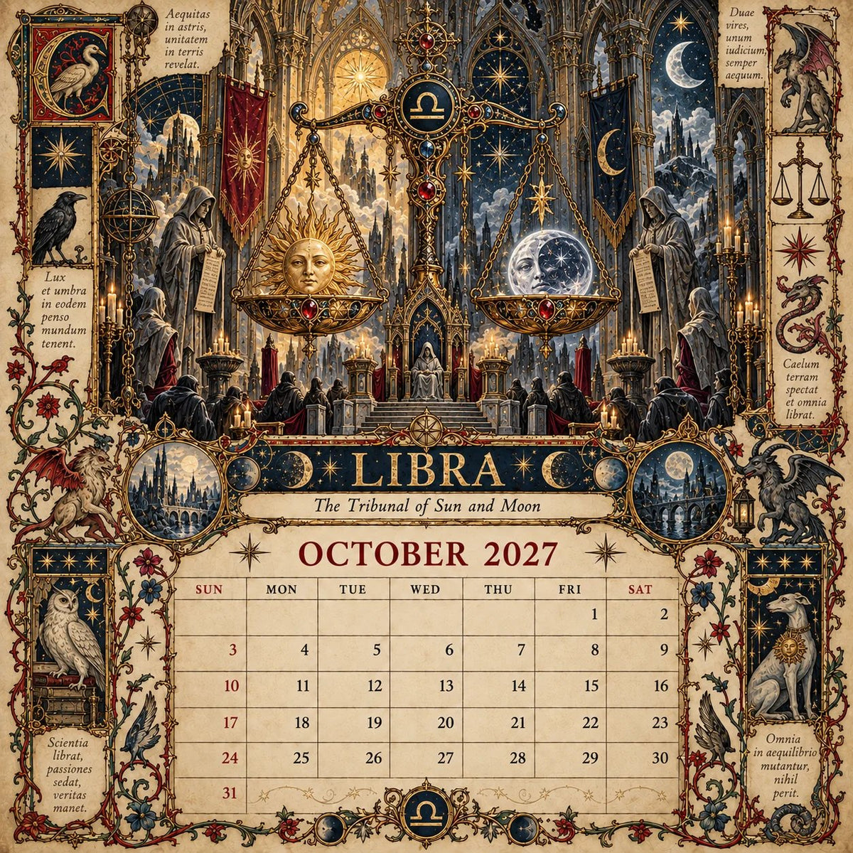 ⏳ Last Day 49% OFF – 🔮 2027 Zodiac Grimoire Desk Calendar | 12 Medieval-Inspired Zodiac Artworks for Astrology & Gothic Art Lovers ✨