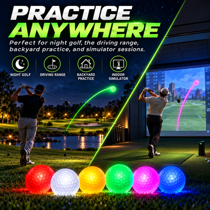 🔥Last Day 50% Off⛳ Impact-Activated LED Glow Golf Ball – 6-Color Night Golf Practice Ball