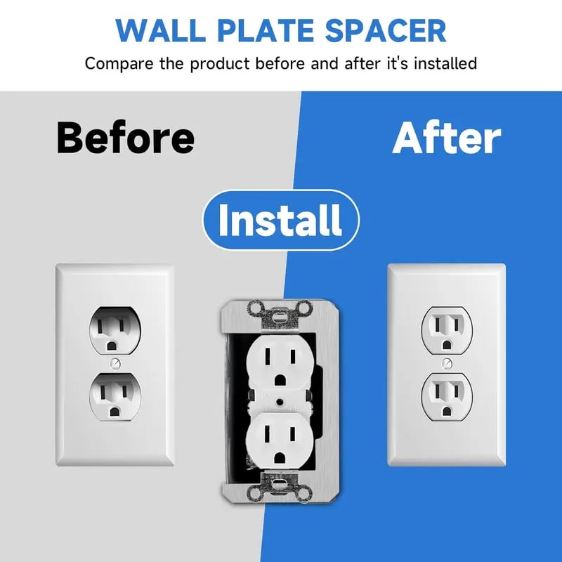 🔌 Metal Wall Plate Spacers – Level Recessed Outlets & Switches