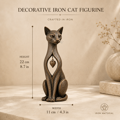 🐱 ❤️Last Day 49% OFF – Heritage Heart Cat Sculpture™ | Vintage Metal Keepsake for Cat Lovers