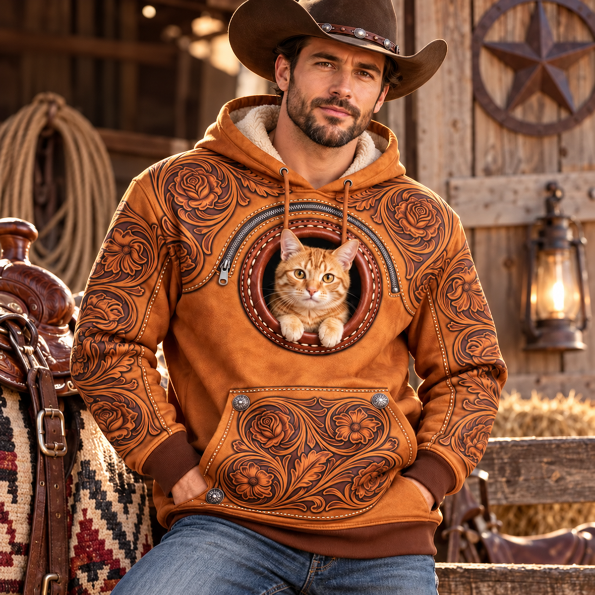 🤠 PocketPony™ Western Pet-Pouch Hoodie – Keep Your Little Sidekick Close