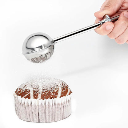 🥖 Stainless Steel Trigger Flour Duster – Scoop, Squeeze & Dust
