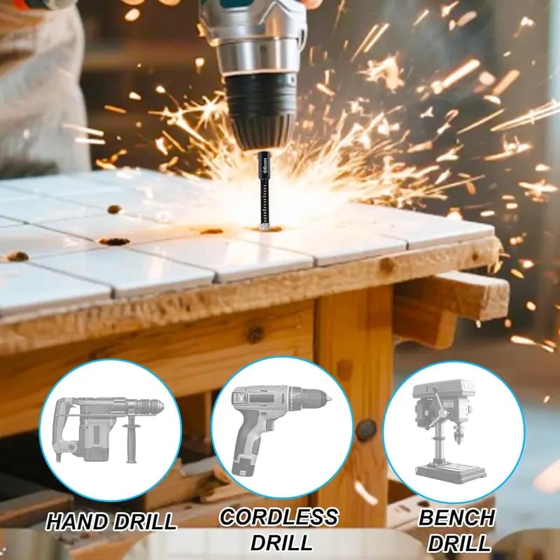 🔥49% OFF |Dry Diamond Drill Bit Set 🛠 Hex Shank Brazed Hole Saw for Tile, Glass & Granite