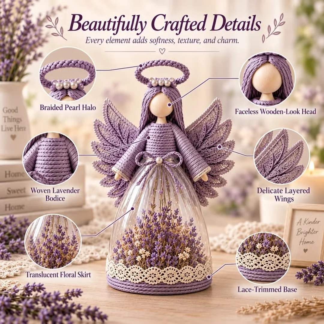 🌸 Lighted Floral Angel Figurine – Warm LED Guardian Angel Decor & Meaningful Gift