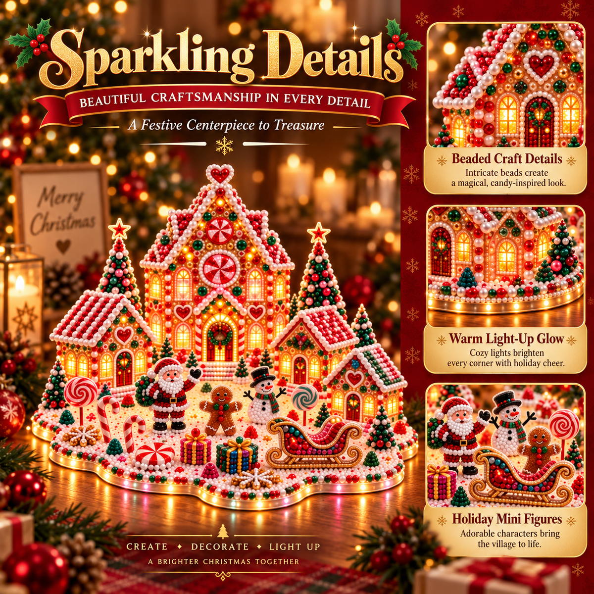 🎃 3D DIY Halloween Village Diamond Art Kit – Spooky Miniature Craft & Holiday Decor