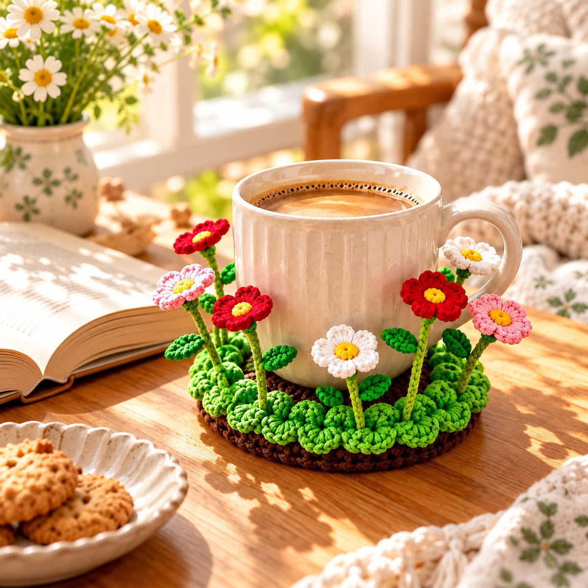 🌸Handmade Crochet Floral Coaster | Everlasting Table Art 🌸