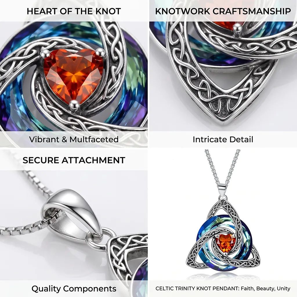 💎 12 Birthstone Celtic Knot Necklace for Women – Personalized Birth Month Jewelry Gift