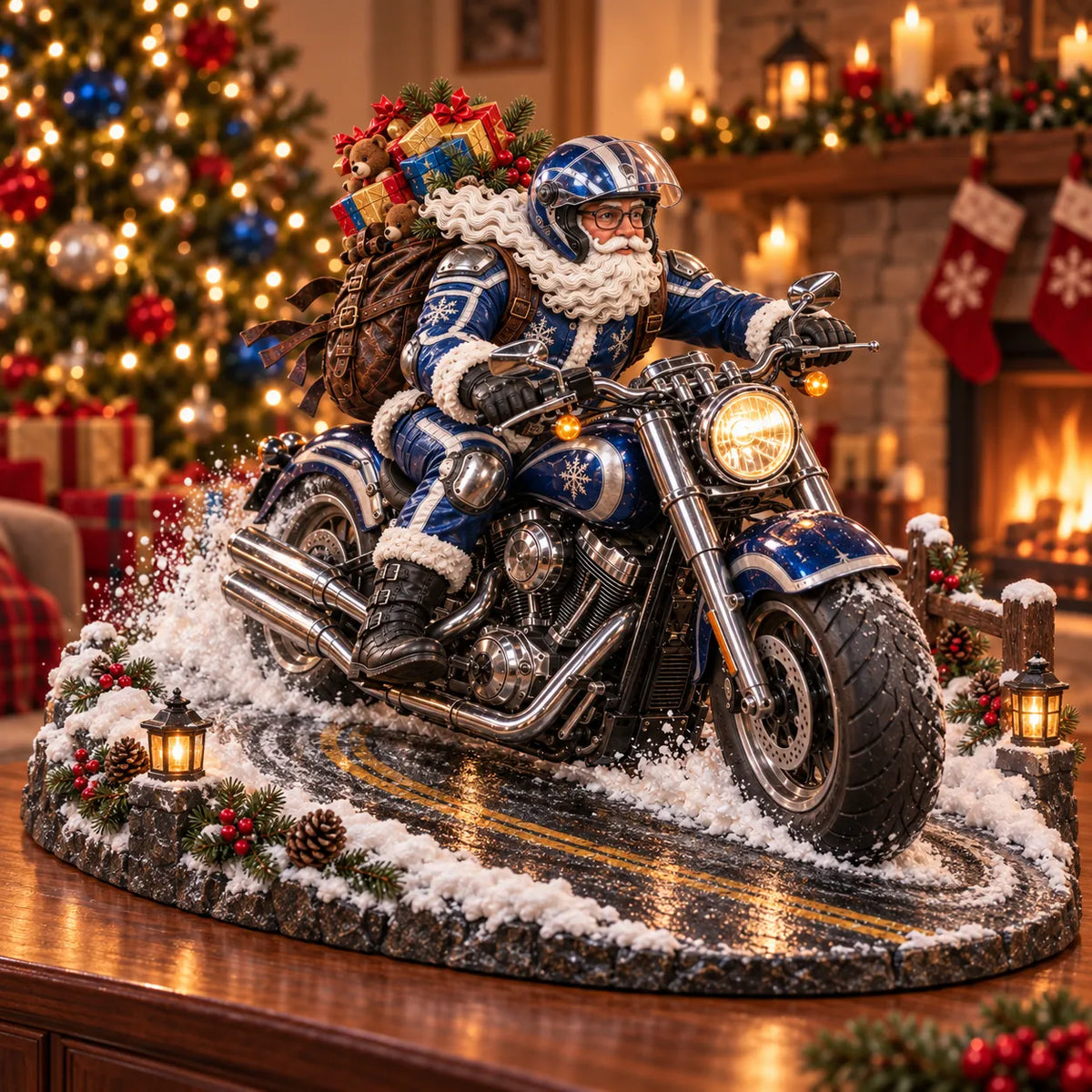 🏍️🎅 Santa’s Ride Home™ | Motorcycle Santa Christmas Figurine