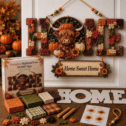 🔥 Last Day 49% OFF | 🏡 HOME Sweet HOME DIY Fabric Poke Art Kit ✨