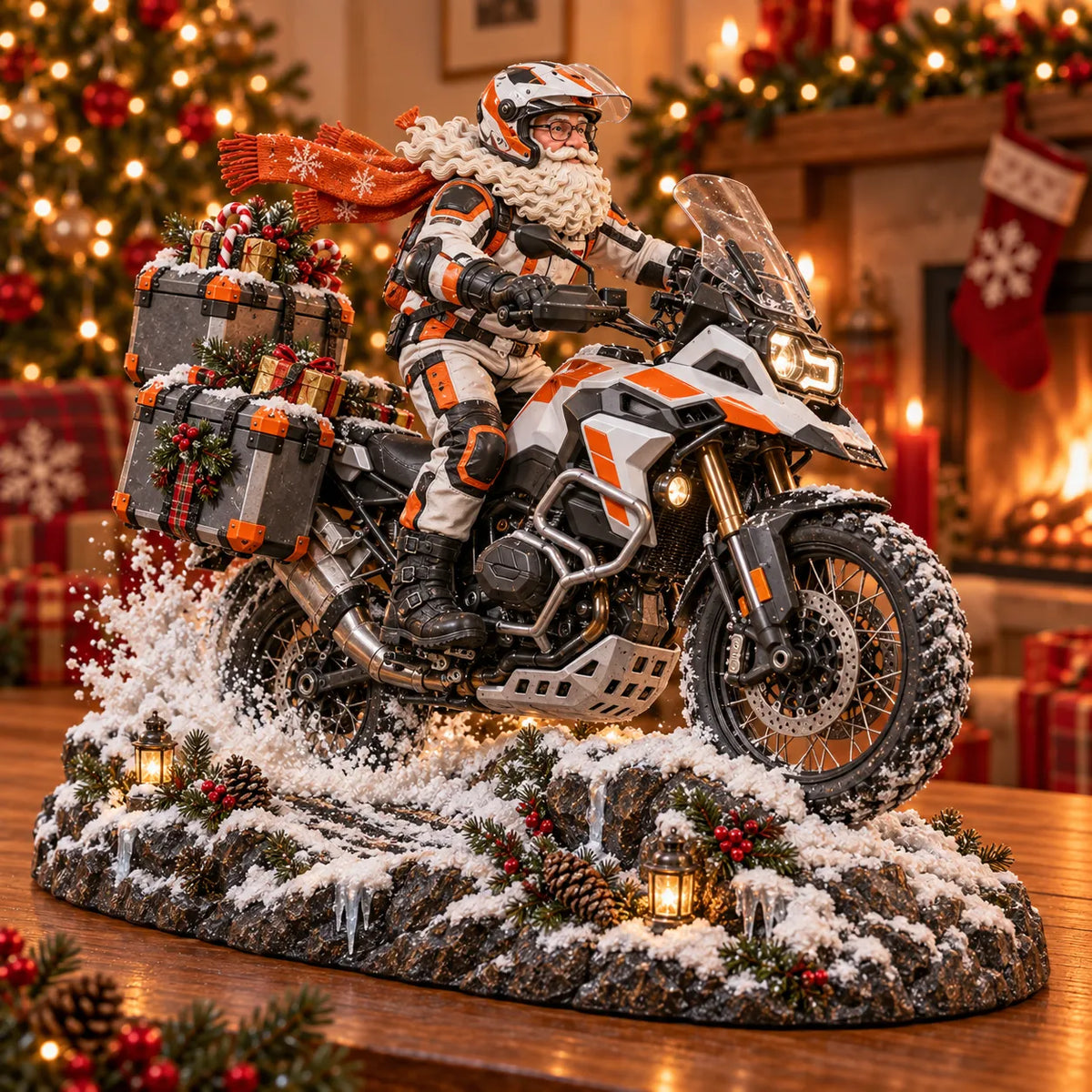 🏍️🎅 Santa’s Ride Home™ | Motorcycle Santa Christmas Figurine