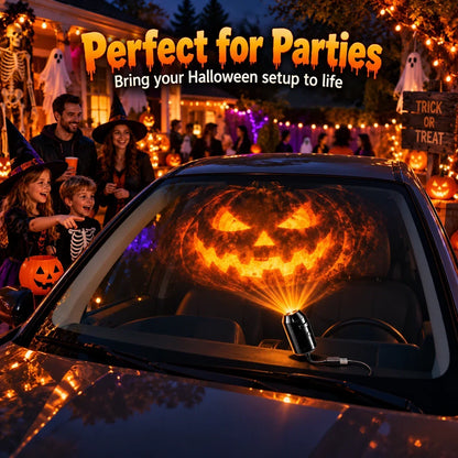 👻🚗Halloween USB Ghost Projector – 6 Spooky Slides & 360° Adjustable Light