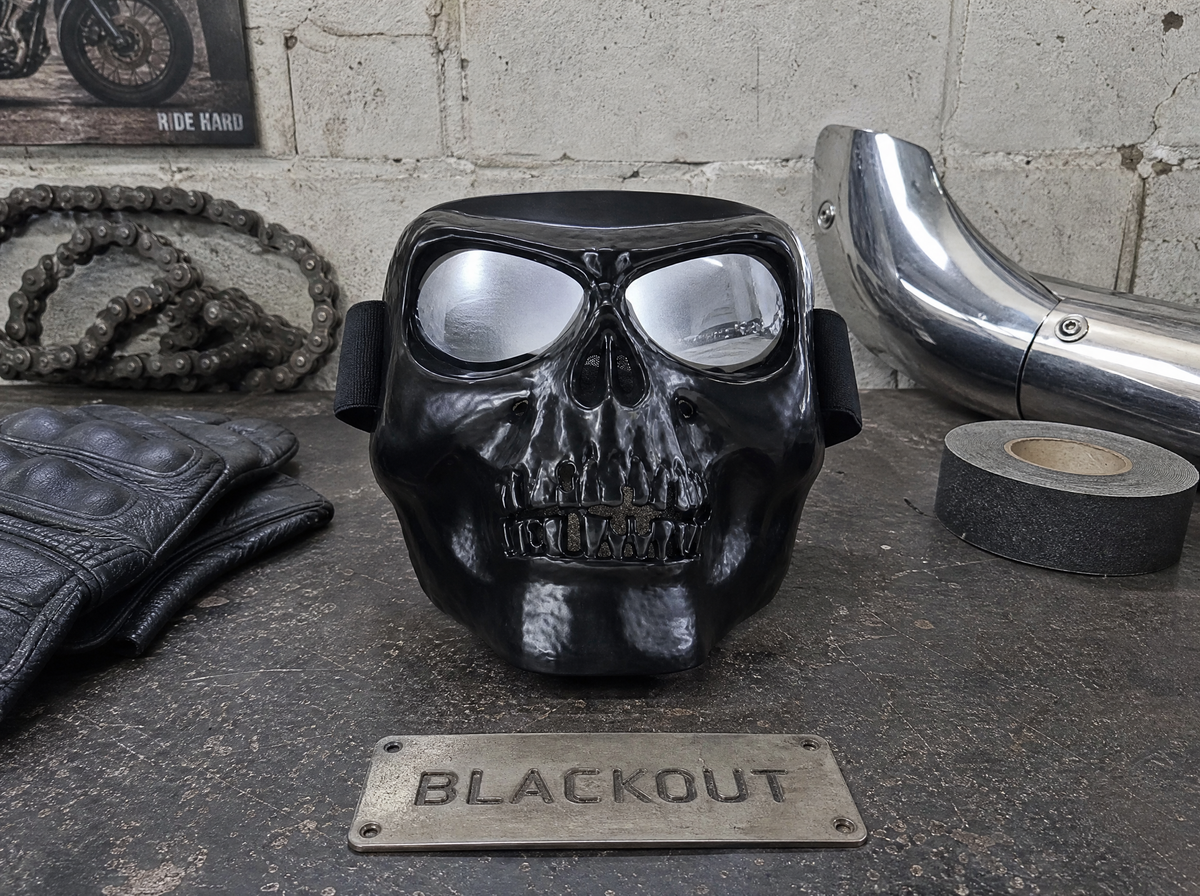 🏍️ 🏴‍☠️Skull Motorcycle Mask – Polarized Riding Goggles with Adjustable Strap