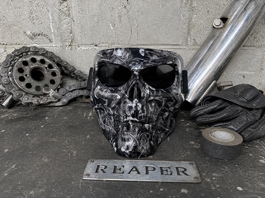 🏍️ 🏴‍☠️Skull Motorcycle Mask – Polarized Riding Goggles with Adjustable Strap