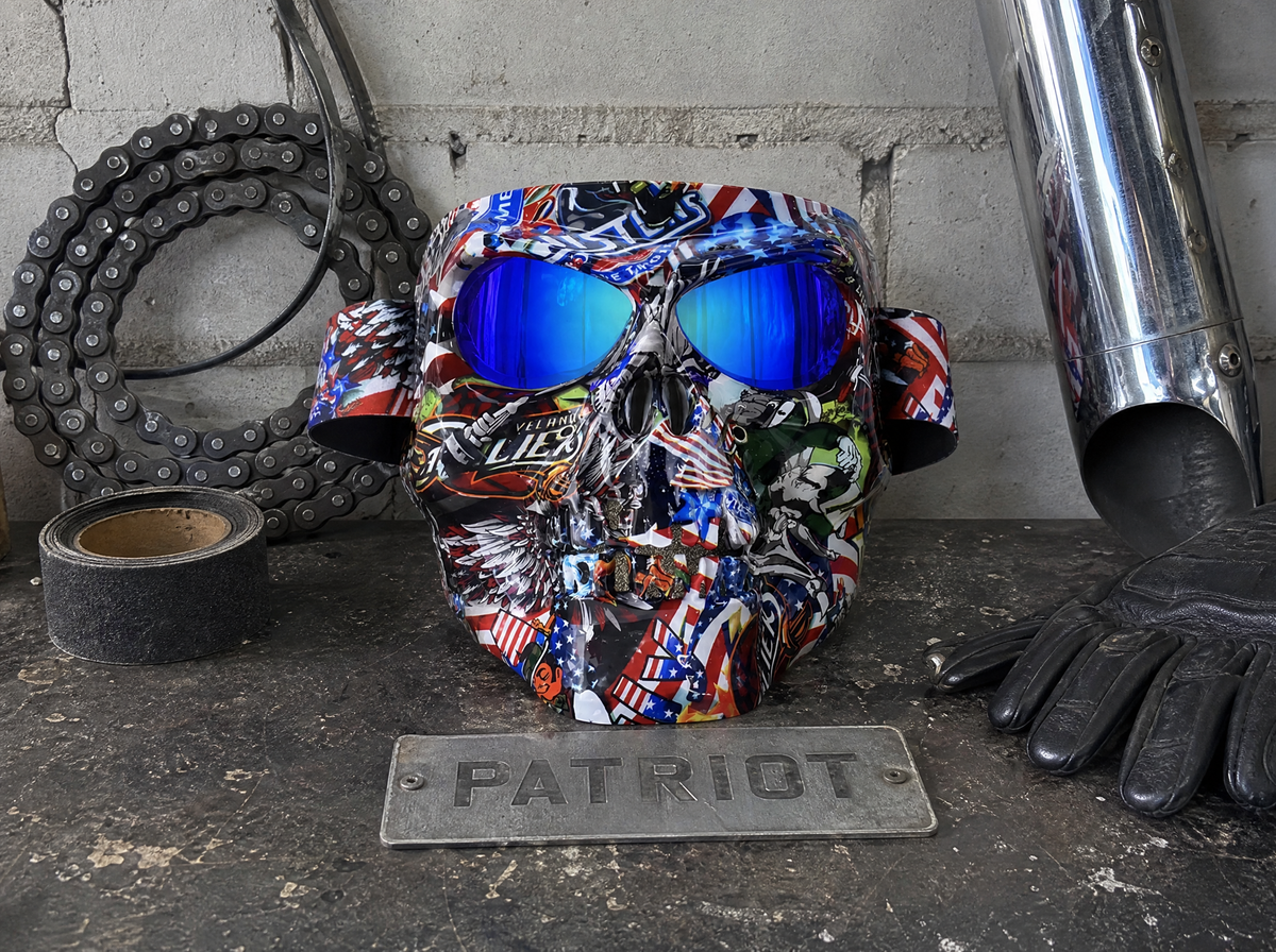 🏍️ 🏴‍☠️Skull Motorcycle Mask – Polarized Riding Goggles with Adjustable Strap