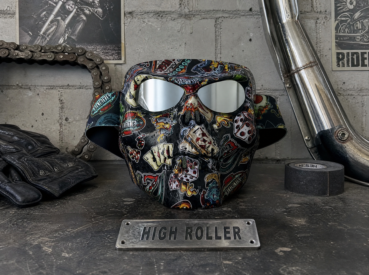 🏍️ 🏴‍☠️Skull Motorcycle Mask – Polarized Riding Goggles with Adjustable Strap