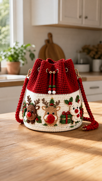 🎄 MerryStitch™ Handmade Christmas Crochet Bag – A Little Holiday Joy in Every Stitch