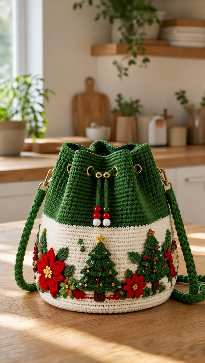 🎄 MerryStitch™ Handmade Christmas Crochet Bag – A Little Holiday Joy in Every Stitch