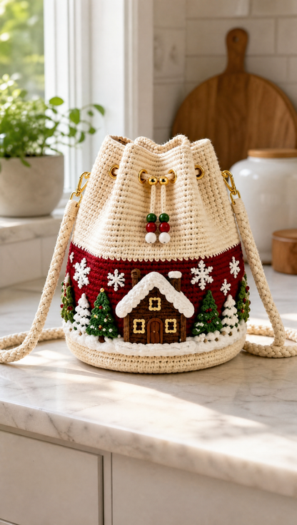 🎄 MerryStitch™ Handmade Christmas Crochet Bag – A Little Holiday Joy in Every Stitch
