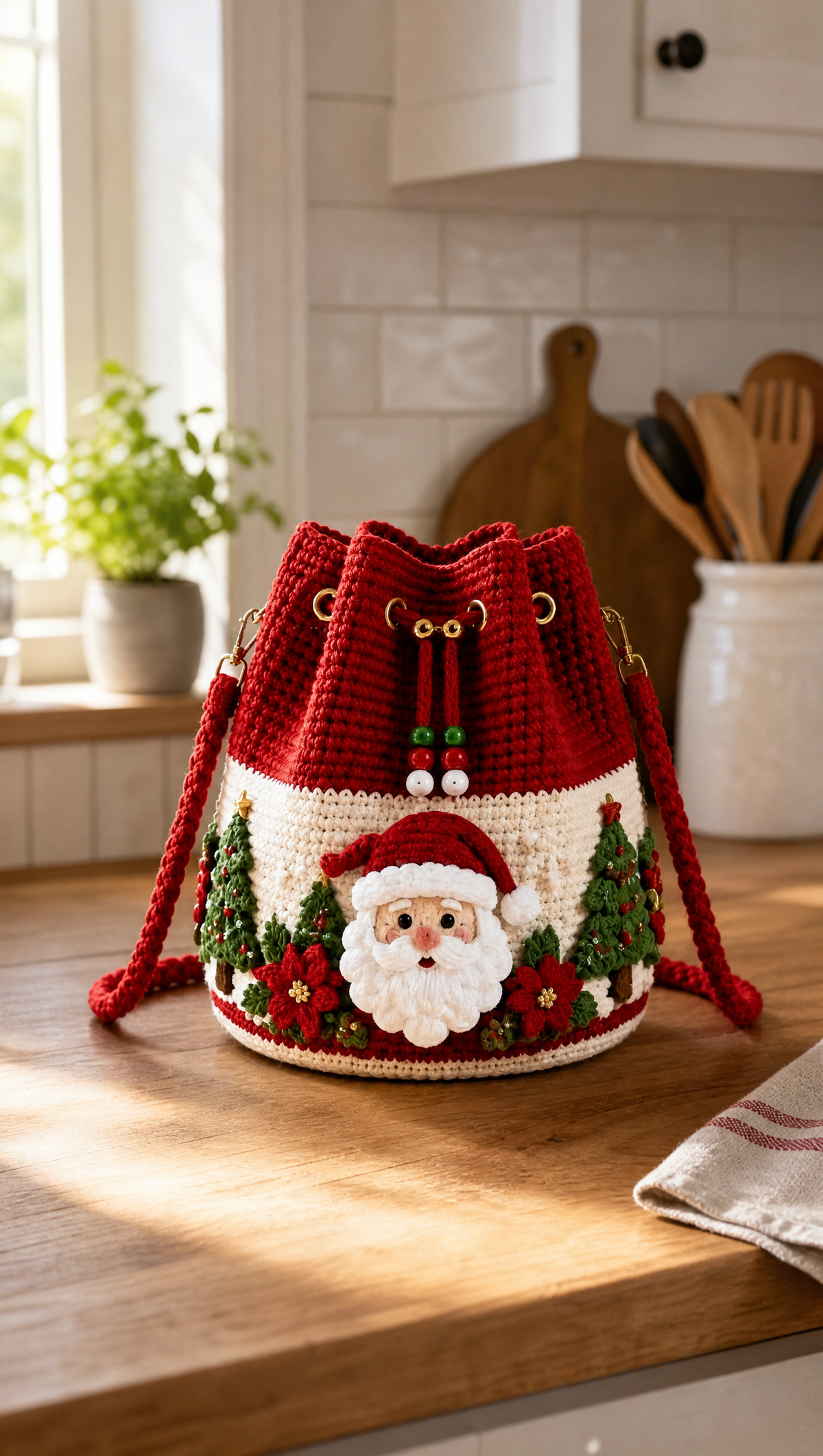 🎄 MerryStitch™ Handmade Christmas Crochet Bag – A Little Holiday Joy in Every Stitch
